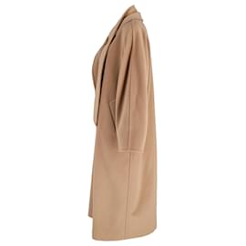 Max Mara- Max Mara Madame Belted Double-Breasted Coat in Brown Wool-Brown