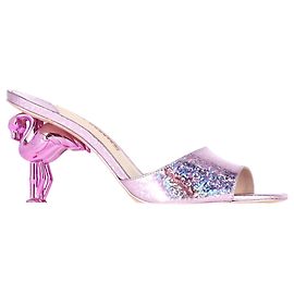 Mule Mid Flo Flamingo da Sophia Webster em couro rosa Marrom Rosa