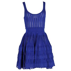 Alaïa Strick-Mini-Kleid in blauer Viskose Blau