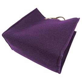 Fendi-Fendi Pequin Wool Felt Tote Bag-Brown,Purple