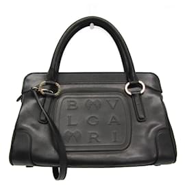 Bulgari-Bvlgari Bvlgari Men's Leather Handbag-Black