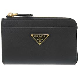 Prada-Prada Leather Black Coin Case Wallet-Black