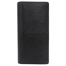 Louis Vuitton-Louis Vuitton Portefeuille Brazza Epi Black Long Wallet-Black