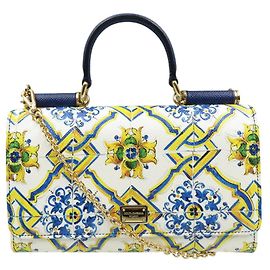 Portefeuille Sicile Dolce & Gabbana Blanc Bleu Jaune