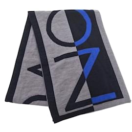 Louis Vuitton-Louis Vuitton Echarpe LV Horizon Wool Scarf-Brown,Navy blue