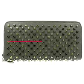 Christian Louboutin-Portefeuille long Panettone Studs de Christian Louboutin-Rose,Rouge
