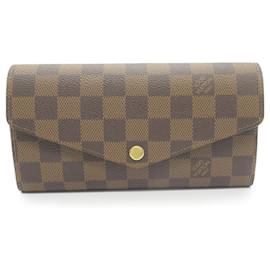 Louis Vuitton-Louis Vuitton Portefeuille Sarah Bi-fold Long Wallet-Brown,Damier ebene