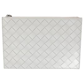 Bottega Veneta-Bottega Veneta Intrecciato Pouch-White