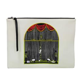 Loewe-Loewe London Logo Pouch Clutch Bag-White