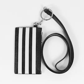 Balenciaga-Balenciaga adidas Trefoil Leather Neck Strap Fragment Case-Black