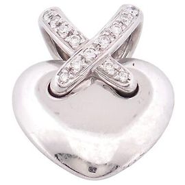 PENDENTE CHAUMET CORAÇÃO LIGAS EM OURO BRANCO 18K 6,5GR 13 DIAMANTES PENDENTE Prata