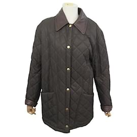 Burberry-NINE BURBERRYS FUKSA QUILTED BROWN COAT SIZE 40 M TARTAN INTERIOR-Brown