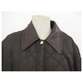 Burberry-NINE BURBERRYS FUKSA QUILTED BROWN COAT SIZE 40 M TARTAN INTERIOR-Brown