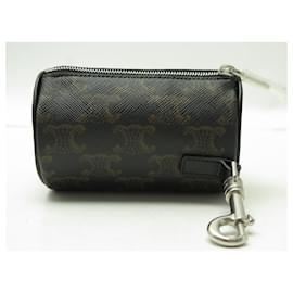Céline-NINE CELINE MINI CYLINDER TRIUMPH CANVAS CLUTCH POUCH 10L552EV6-Brown