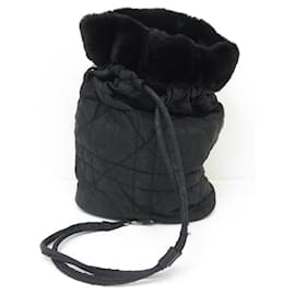 Christian Dior-VINTAGE CHRISTIAN DIOR GRAND MARIN CANVAS CANNAGE JACQUARD HANDBAG-Black