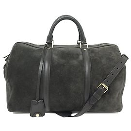 LOUIS VUITTON SOFIA COPPOLA GM 36CM ASPHALT SUEDE HANDBAG PURSE Dark grey
