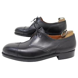 JM Weston-NEW JM WESTON 358 DERBY BLACK LEATHER SHOES 7.5B 41.5 BLACK FINISH-Black