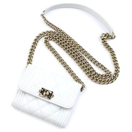 Chanel-Chanel Boy Chanel Chain Wallet Shoulder Bag-White