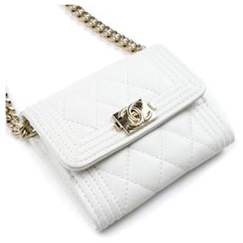Chanel-Chanel Boy Chanel Chain Wallet Shoulder Bag-White