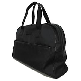 Gucci-Gucci Embossed Double G Nylon Handbag-Black