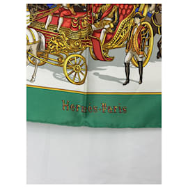 Hermès-grand procession in Moscow silk square-Red,Multiple colors,Yellow,Eggshell,Light blue,Dark green,Dark blue