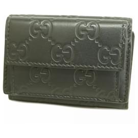 Gucci-Gucci Tri-fold Wallet in Black Leather-Black
