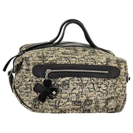 Chanel-CHANEL Hand Bag Tweed Yellow Silver CC Auth bs19419-Silvery,Yellow