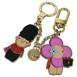 Louis Vuitton-LOUIS VUITTON Monogram Vivienne BFF Christmas Chain Charm Gold M00503 Auth 97341-Golden