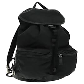 Prada-PRADA Backpack Nylon Black Silver Auth ep6168-Black,Silvery