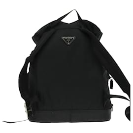 Prada-PRADA Backpack Nylon Black Silver Auth ep6168-Black,Silvery
