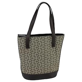 Céline-CELINE C Macadam Canvas Hand Bag Brown Gold Auth 98064-Brown,Golden