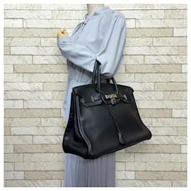 Hermès-Hermes Birkin 35 Handbag in Black Leather-Black