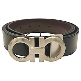 Salvatore Ferragamo-Salvatore Ferragamo Gancini Belt-Brown,Black