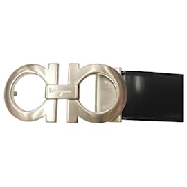 Salvatore Ferragamo-Salvatore Ferragamo Gancini Belt-Brown,Black