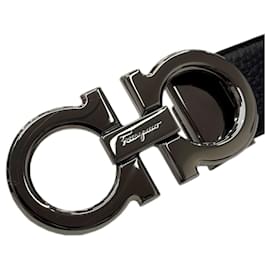 Salvatore Ferragamo-Salvatore Ferragamo Gancini Reversible Belt-Black
