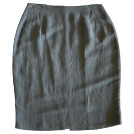 Autre Marque Jupe crayon en ramie Gris foncé T.34 Gris