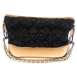 Chanel-Chanel Seal Gabrielle Small Women's Shoulder Bag-Black,Golden
