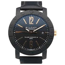 Bulgari-Bvlgari Carbon BB40CL Automatic Men's Wristwatch-Black,Golden