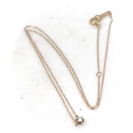 Autre Marque-4℃ Diamond Necklace K18PG Pink Gold-Black