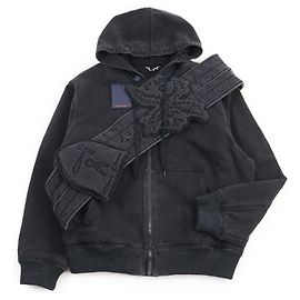 Chaqueta de sudadera de denim Louis Vuitton negra Negro