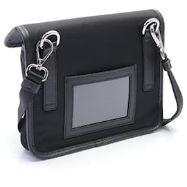 Prada-Prada Nylon Saffiano Leather Shoulder Bag-Black