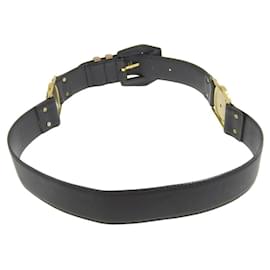 Versace-Versace Medusa Leather Belt Black-Black