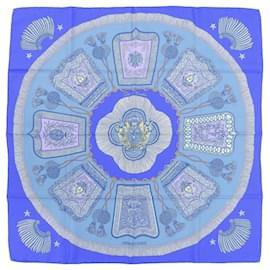 Hermès-Hermes Silk Scarf Blue 90cm-Blue