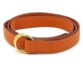 Hermès Hermes Leather Double Ring Belt Orange