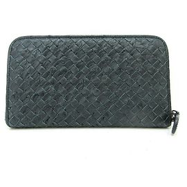 Bottega Veneta Ostrich Long Wallet Blue