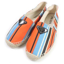 Jute-Canvas-Espadrilles PRADA 2DE136 Orange