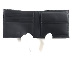 Alfred Dunhill Billetera bifold de cuero Dunhill Micro D-EIGHT Negro
