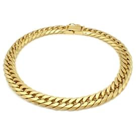Autre Marque K18 Yellow Gold 6-Sided Double Kihei Bracelet 30.1g 20.0cm Japan Mint Mark Used Golden