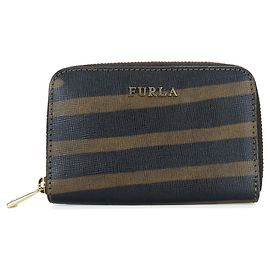 Furla Leather Coin Case Charcoal Brown Brown