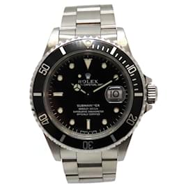 Rolex-Rolex Submariner Date 16610 Black Dial Stainless Steel-Black